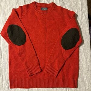 Woolrich Wool Red Vintage Sweater with Elbow Patches